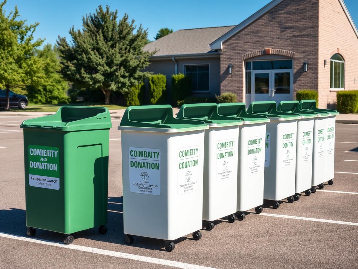 Donation bins at a community location